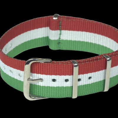 Italy 20mm “Red, White and Green” NATO Militair Horloge Strap