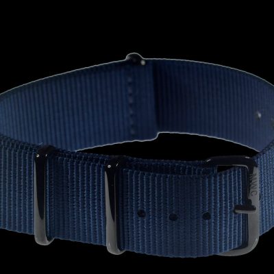 22mm Navy Blue NATO Horloge Strap with Covert PVD Black Buck