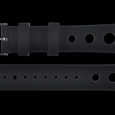 MWC Black Silicone Rally Pattern Horloge Strap Suitable for a Wide