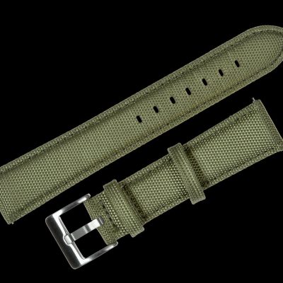 24mm Olive Green Sailcloth CORDURA® Horlogestrap – Authentie