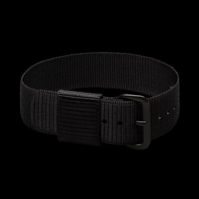 18mm 1980s U.S Pattern Black Militair Horloge Strap with PVD Steel