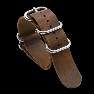 18mm Brown High Grade Saddle Leather Zulu Militair Horloge S